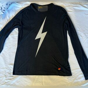 Aviator Nation Lightning Bolt Long Sleeve T Shirt, Size Medium, Great Condition
